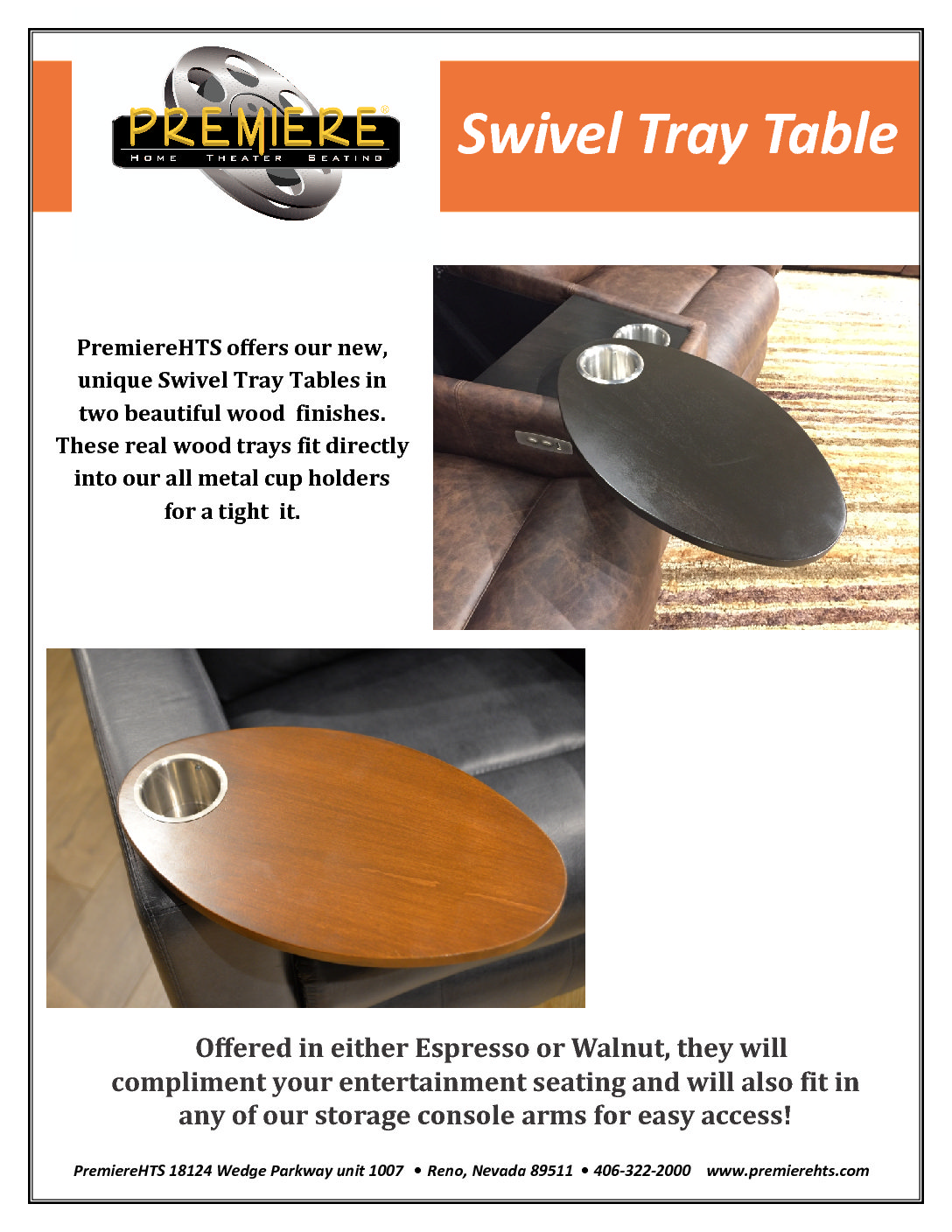 Swivel Table Tray Dark Walnut - Image 11