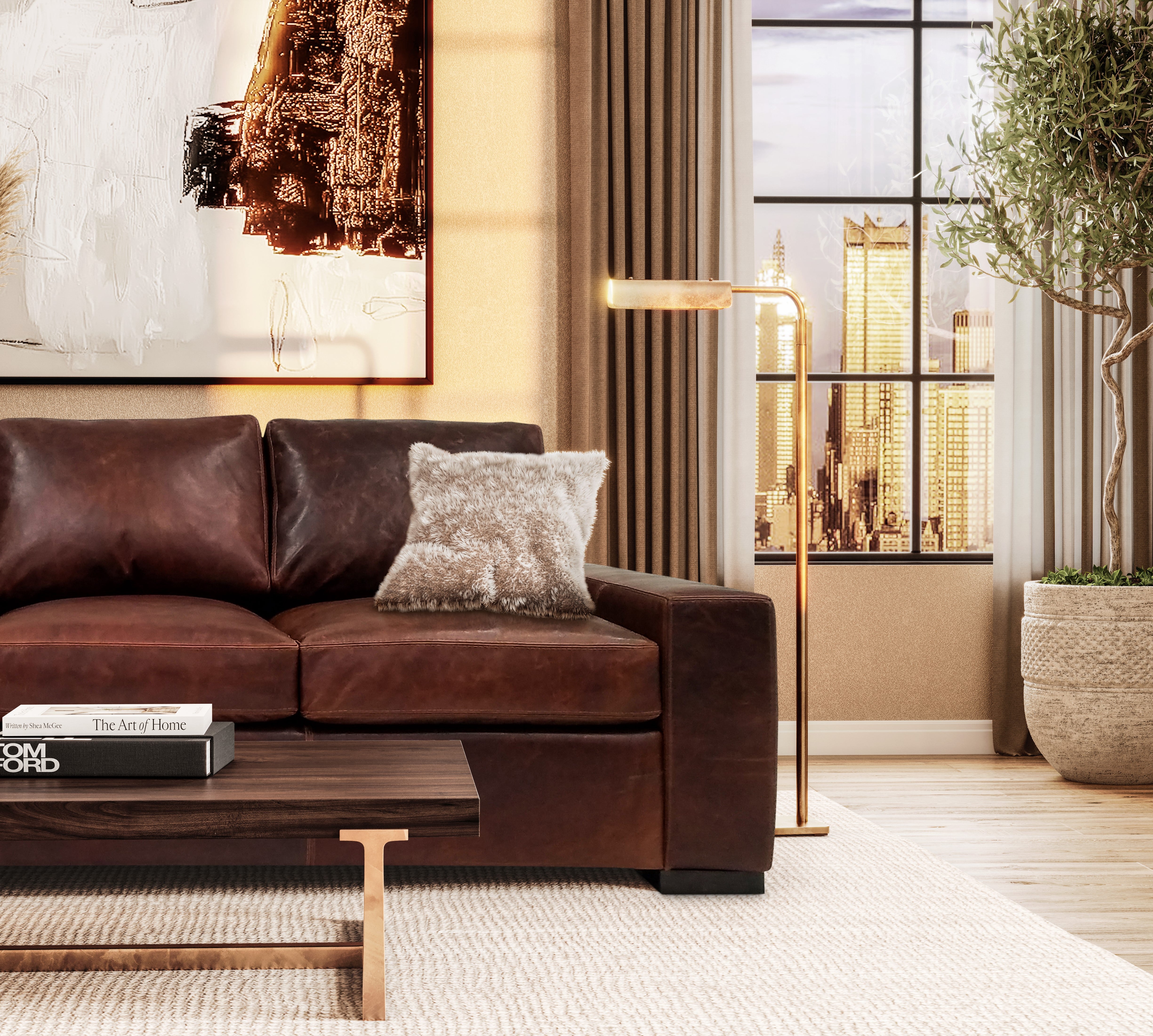 Meridian 3 Deluxe Sofa_PoloClub-Bourbon_2024 Murano Sofa & Chair